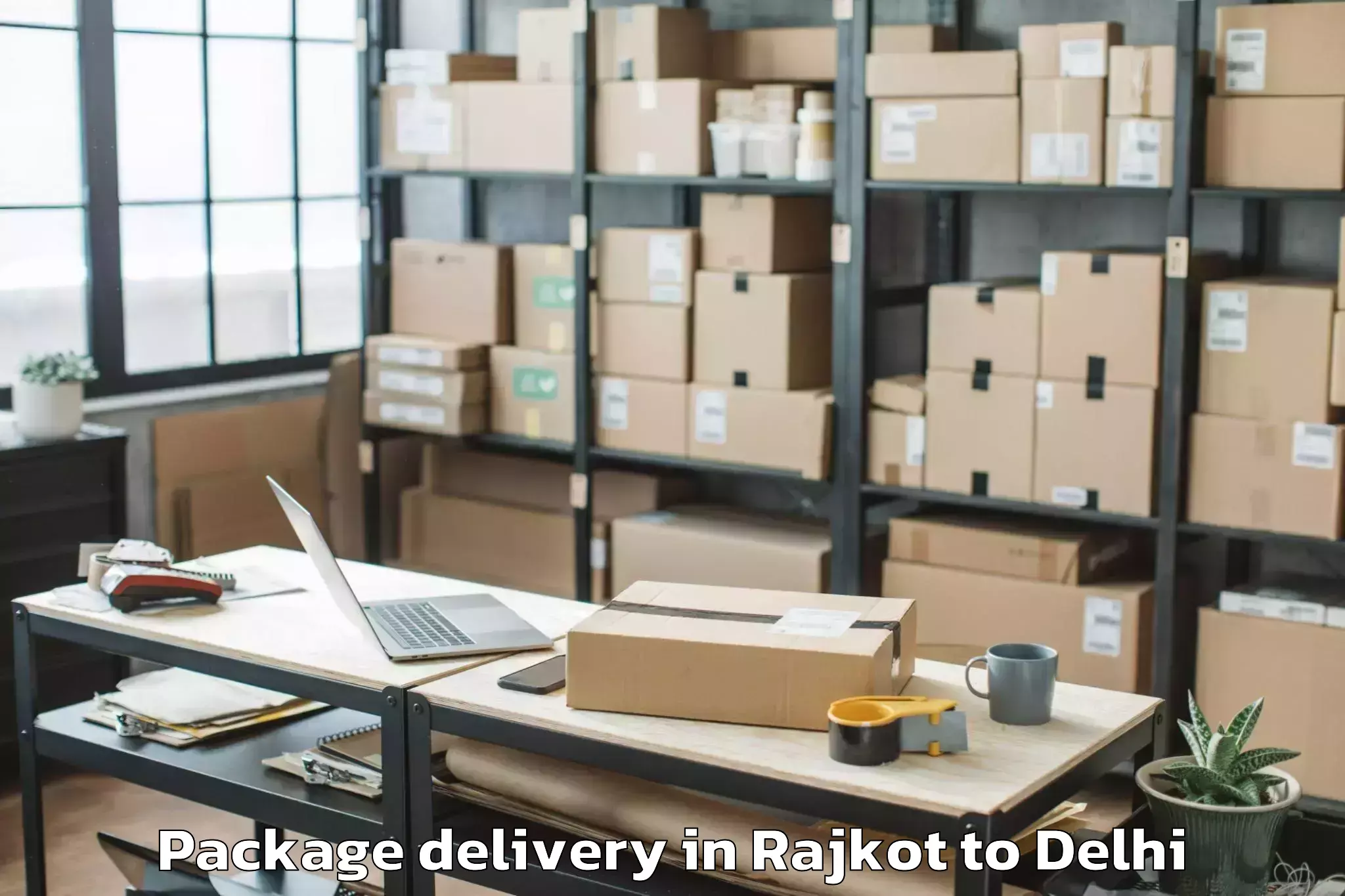 Trusted Rajkot to Naraina Package Delivery